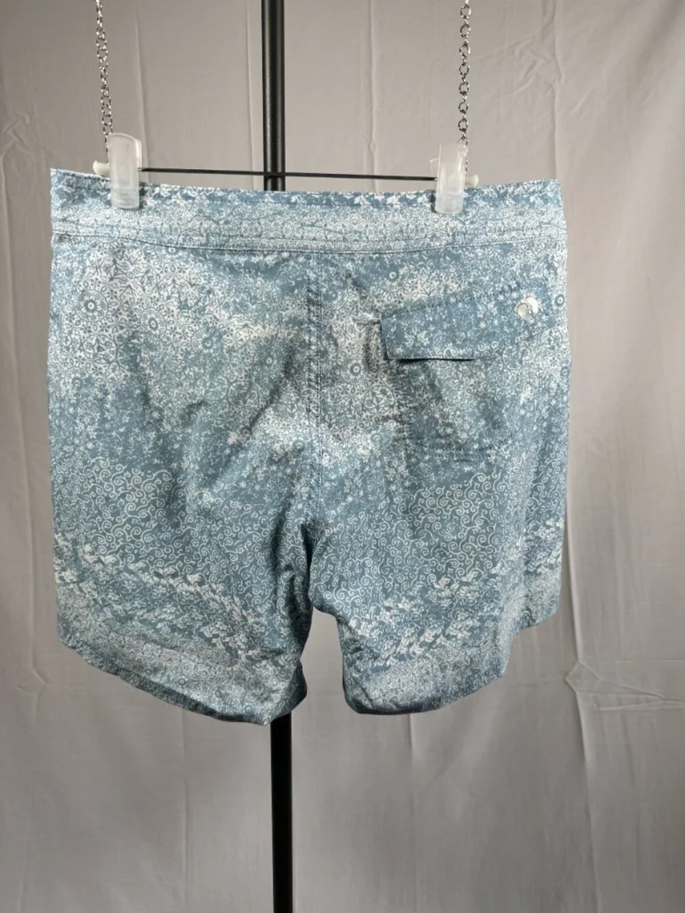Hang Ten Women's Size 4 Light Blue Cotton Swim Trunks Floral Pattern